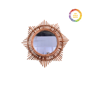 Espejo de ratán hecho a mano diseño tejido para sala de estar y dormitorio - Product Image 5