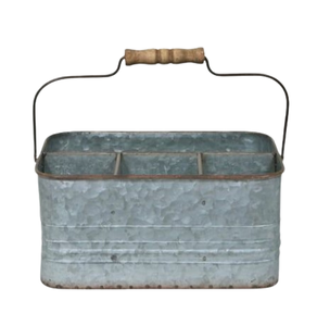 Standard Grade Galvanized Metal <b>Caddy</b> for Kitchen Utensils Serve Ware Storage Carry by Exporters - Product Image 2