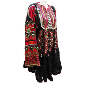 Amazing New Floor-Length Banjara Tribal Dress Vintage Style Red & <b>Black</b> with Custom Logo Eco-Friendly <b>Lace</b> Decoration Beads - Product Image 2