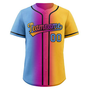 Wholesale Custom Baseball Jersey Breathable Gradient Sportswear for Men & Women Team Uniform with Logo Printing - Product Image 1