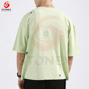 T-shirts streetwear surdimensionnés personnalisés T-shirt Boxy à épaules tombantes pour unisexe - Product Image 3