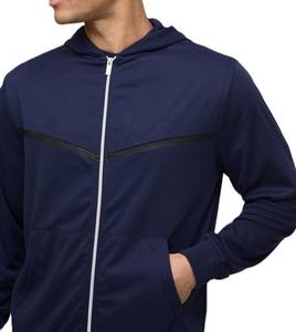 Nouveau design Vêtements de sport de bonne qualité avec fermeture éclair complète Vêtements de fitness Survêtement pour hommes Ensemble de vêtements de remorquage de couleur unie respirante - Product Image 4