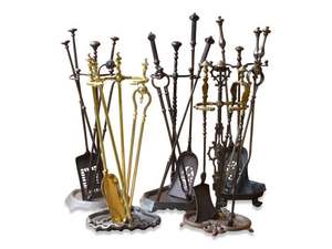 Modern Style Stand <b>Fire</b> Place Log Tongs <b>Tools</b> Kit Set 4 Pieces Fireplace Accessories Indoor Outdoor Nice Poker Set Wrought Iron - Product Image 4