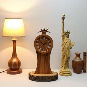 Artisanat en bois poli Lampe de table Horloge Boîtes Signes muraux à des fins décoratives - Product Image 4