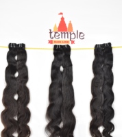Extensions de cheveux humains vierges Remy indiens, double trame machine, ondulations profondes, cuticules alignées, à clipser, 100% non traités, Tamil Nadu