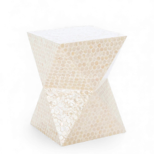 Tabourets faits à la main en nacre, incrustation de coquillages, meubles d'assise pour appartement - Product Image 3