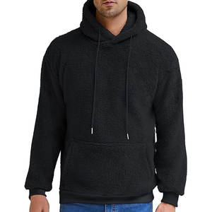 Sudaderas con capucha de lana Sherpa personalizadas de alta calidad, sudadera de lana negra lisa de gran tamaño, ropa de invierno, sudaderas con capucha Unisex - Product Image 1