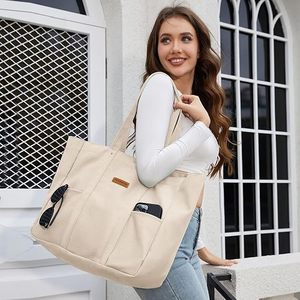 Casual <b>Extra</b> <b>Large</b> <b>Tote</b> <b>Bag</b> with Zipper Closure and Pockets <b>Large</b> Capacity - Product Image 2