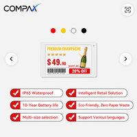 Afficheur numérique COMPAX 1,54 pouces, synchronisation en temps réel, BLE5.0, encre électronique 4 couleurs, longue durée de vie de la batterie, gestion des magasins de détail