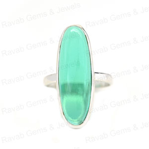 Anillo de ajuste de bisel ovalado de fluorita verde de Plata de Ley 925 sólida superventas Hydro 10x30mm largo para mujer joyería fina hecha a mano - Product Image 6