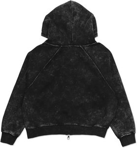 Haute qualité femmes Streetwear Style sweat à capuche zippé Pigment sweat à capuche zippé femmes acide effet lavé à capuche pour hommes et femmes - Product Image 2