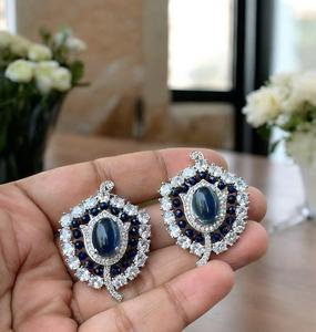 ต่างหูสตั๊ดดีไซเนอร์ต่างหูทับทิมหรูหราสำหรับผู้หญิงเครื่องประดับแฟชั่น - Product Image 4