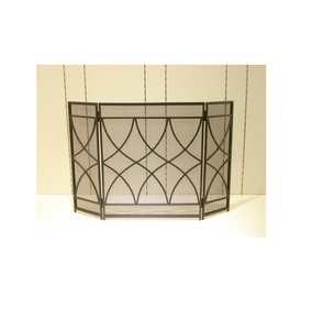 Black Iron Metal <b>Mesh</b> Decorative Fireplace <b>Screen</b> With <b>Doors</b> for Home Decorative - Product Image 1