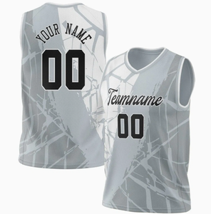Cómoda camiseta de baloncesto con diseño de logotipo gratis Uniforme estampado de talla grande para el nombre del equipo - Product Image 5