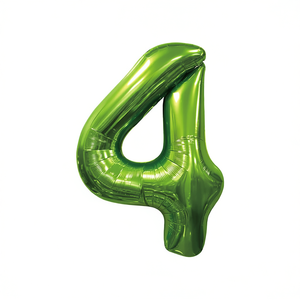 Party Love Balloon Numero <b>Verde</b> N4 100 Cm 12 Pcs <b>Bag</b> - Product Image 2