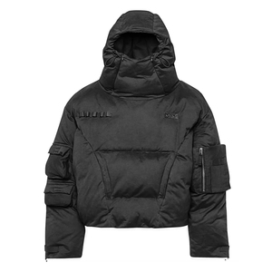 Streetwear personnalisé Veste bouffante en toile de coton pour hommes Pull-over poches cargo vierges léger hiver à bulles - Product Image 1