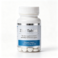 Étiquettes autocollantes imprimées étanches en feuille d'argent pour bouteilles de suppléments de zinc Haoxuan, pour l'emballage de produits de santé