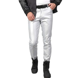 2025 motocicleta carreras Biker cuero traje y chaqueta pantalón Casual lona Mid Rise personalizado OEM hombres pantalones de cuero - Product Image 6