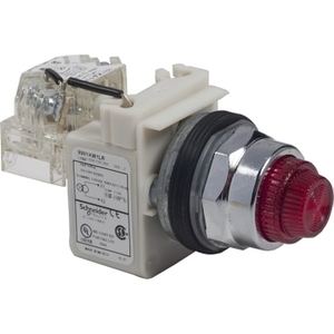 Pulsante a Fungo in Metallo SCHNEIDER ELECTRIC Harmony 9001K, Rosso, 35mm, con 1 NC, Ritorno a Molla 30mm, 9001KR24RH6 - Product Image 1