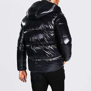 Men's Casual Stand Collar Full Zip Metallic Shiny Waterproof <b>Reversible</b> Puffer Winter <b>Jacket</b> Customized Design Puffer <b>Jacket</b> - Product Image 4