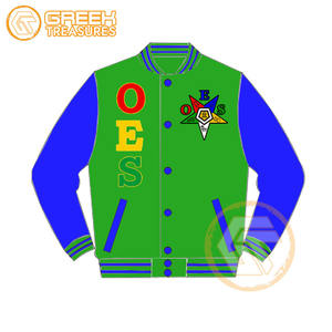 Customized Order Eastern <b>Star</b> Cotton Fleece Embroidered Varsity <b>Jacket</b> OES Breathable Quick Dry Zipper Closure Women <b>Jackets</b> - Product Image 6