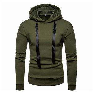 Pull à capuche à manches longues noir pour hommes, avec logo personnalisé, en vrac, uni, en coton lourd, au prix de gros - Product Image 6