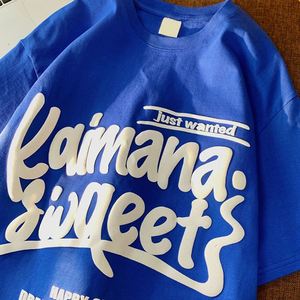 Personalizado para hombre Puff Imprimir Streetwear Tee OEM Fábrica de algodón de gran tamaño T Shirt 3D Raised Logo Design Shirt - Product Image 3