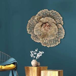 Sculpture murale décorative en métal de grande taille, motif géométrique moderne fait à la main, forme rectangulaire, fonction de vase mural - Product Image 3