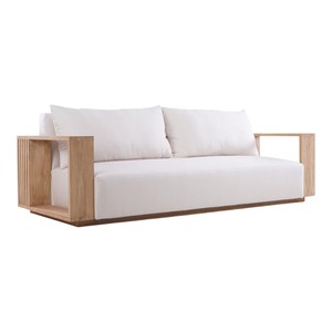 Juego de Muebles de Jardín de Madera de Teca Moderna para Hotel, Estilo Rústico, Sofá de 2 Plazas, Muebles de Exterior Ecológicos, Sofá de Patio Desmontable - Product Image 5