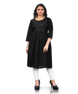 Prêt à porter cousu Kurti avec une belle couleur Collection indienne en gros prix le plus bas du marché indien vêtement ethnique vêtement - Product Image 3