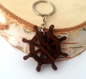 Trendy Walnut Wood, Nautical Keychain, Environmental Friendly Green Materials High Quality Best Nautical <b>Ship</b> - Product Image 1