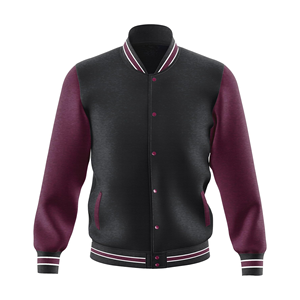 Chaqueta Universitaria Informal de Corte Regular para Hombre, Estilo Vintage, Chaqueta Bomber de Lona con Letras Bordadas, Forro Polar Sólido para Invierno - Product Image 1