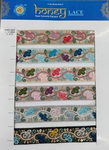 Dentelle de filet brodée florale colorée pour les chaussures de style d'affaires sacs vêtements cadeaux - Product Image 2