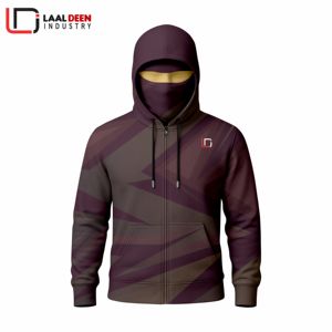 Design Personnalisé Logo Streetwear Plain Épais Coton vierge Zip Up Ninja Hoodie Manches Polaire Oversize Cropped Hoodies Hommes - Product Image 3
