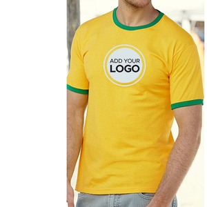 Camiseta con logotipo personalizado Ringer, Camiseta de cuello redondo y manga corta, camiseta de ajuste personalizado, Camiseta holgada de manga corta para hombre - Product Image 4