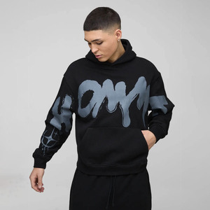 เสื้อฮู้ดดี้ผ้าคอตตอนหนานุ่ม 380 GSM ทรงปกติ พิมพ์ลายพัฟ สำหรับผู้ชาย สไตล์สตรีทแวร์ Y2K ทรงบ็อกซี่ พิมพ์ลายพัฟ รับผลิตแบบ OEM/ODM - Product Image 1