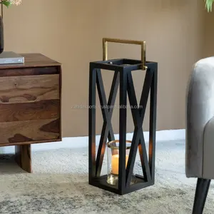 Portavelas Decorativo Artístico para Piezas de Acento Interior, Decoración, Linterna de Brillo Suave Hecha a Mano por Zahid Exports - Product Image 2