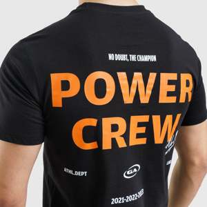 เสื้อยืดทรงสลิมฟิต RF Power Crew สีดำ ผลิตจากผ้าเจอร์ซีย์น้ำหนักเบา ดีไซน์ลายพิมพ์แบบอัดแน่น พร้อมลายสกรีน สำหรับออกกำลังกาย - Product Image 6
