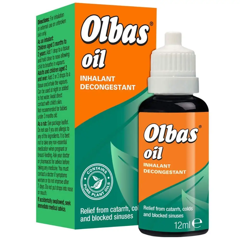 Olbas penghilang minyak Sinus muda, Flu dingin untuk dewasa dari Inggris Raya