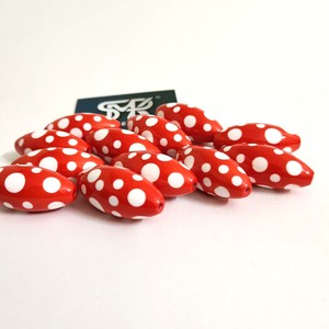 Perles en résine ovale rouge de haute qualité à pois blancs parfaites pour la fabrication de bijoux à bricoler soi-même colliers bracelets et artisanat de mode - Product Image 5