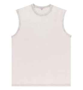 2025 al aire libre Casual Vintage media manga hombres camisetas sin mangas 100% algodón personalizado borde suelto Batik lavado sin mangas chaleco para hombre - Product Image 3