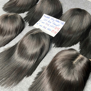 บ๊อบวิกผมคนสำหรับต่อผมตรงส่วนตรงกลางมีลูกไม้ใสขนาด2x4 - Product Image 6