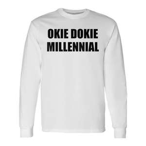 Camiseta de Manga Larga Okie Dokie Millennial, Cuello Redondo, Unisex, para Adultos, Ropa Promocional - Product Image 1