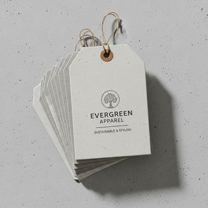 Étiquette volante en papier imperméable imprimée sur mesure avec logo pour vêtements, sacs et produits faits à la main - Product Image 6