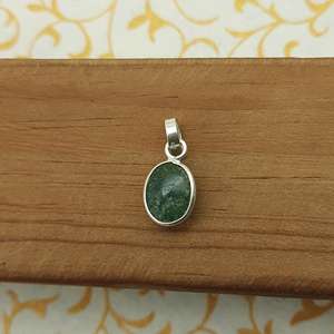 Élégant pendentif en argent sterling 925 pour bijoux fins fabriqué à la main pierre précieuse ovale émeraude Flatback AAA pierres précieuses style religieux fête - Product Image 3