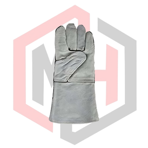Guantes de Soldadura de Cuero de Gamuza Gris Resistentes al Calor, Antiestáticos, para Bomberos, Tig/Mig/Stick, 11 oz, 14 Pulgadas, Resistentes a Desgarros - Product Image 3