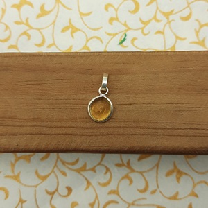 Joyería artesanal de Plata de Ley 925 para niños, colgante de piedras preciosas citrinas facetadas, diseño de cabujón plano, tipo de colgante - Product Image 2