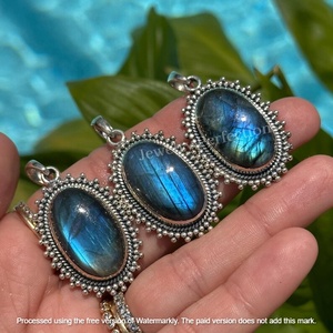 Top Trending Blue Labradorite Necklace Sterling Silver Plated Necklace Pendants Fashion <b>Jewelry</b> for Wedding Gifts Purpose - Product Image 3