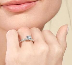 Bague de fiançailles en diamant taillé en laboratoire plaqué or 14 carats VS1 Clarity F Color VS1 Clarity F Color Party Gifts Certified GIA IGI - Product Image 3