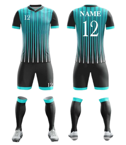 Conjuntos de ropa de fútbol de color degradado personalizado-Kits de entrenamiento de fútbol con estilo para equipos y clubes con MOQ bajo - Product Image 3